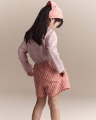 Tout-petit fille - Short festonn&eacute; &agrave; motif guingan - Orange, image 4 sur 7 diapositives