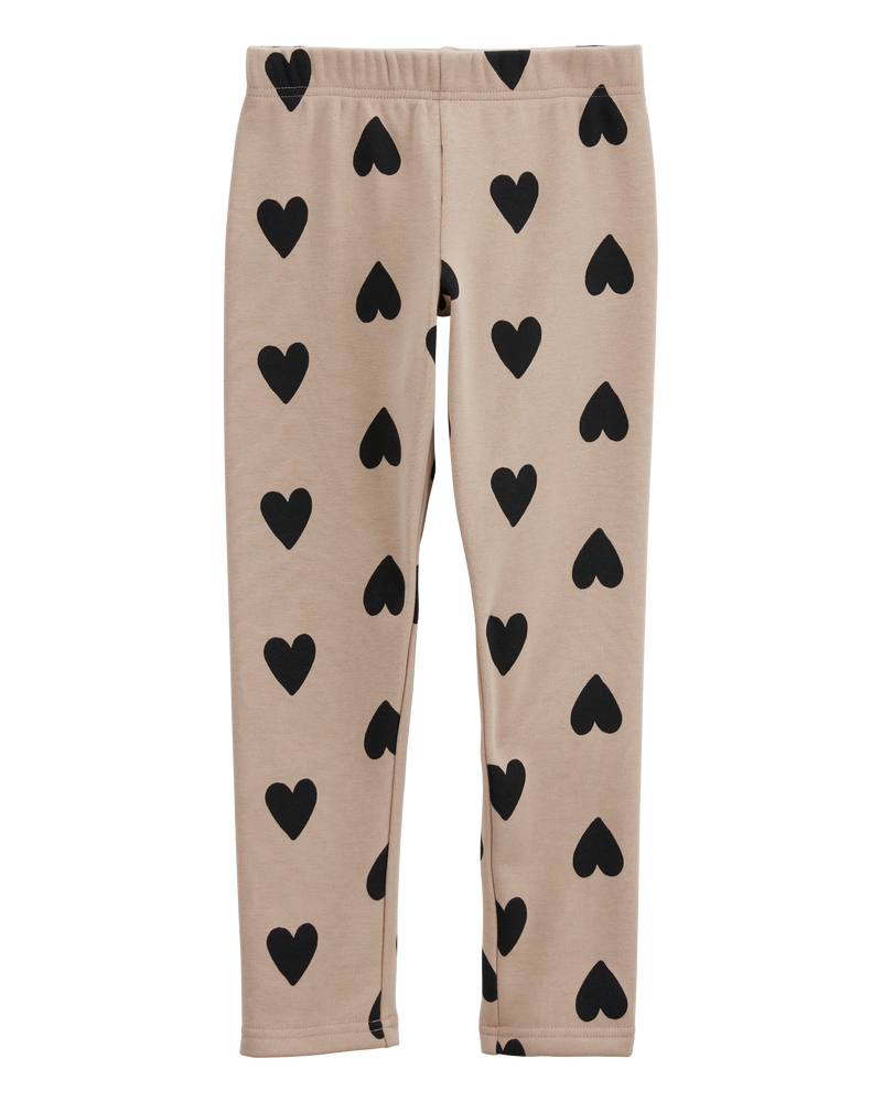 Girls Heart Cozy Fleece Leggings, image 2 of 5 slides