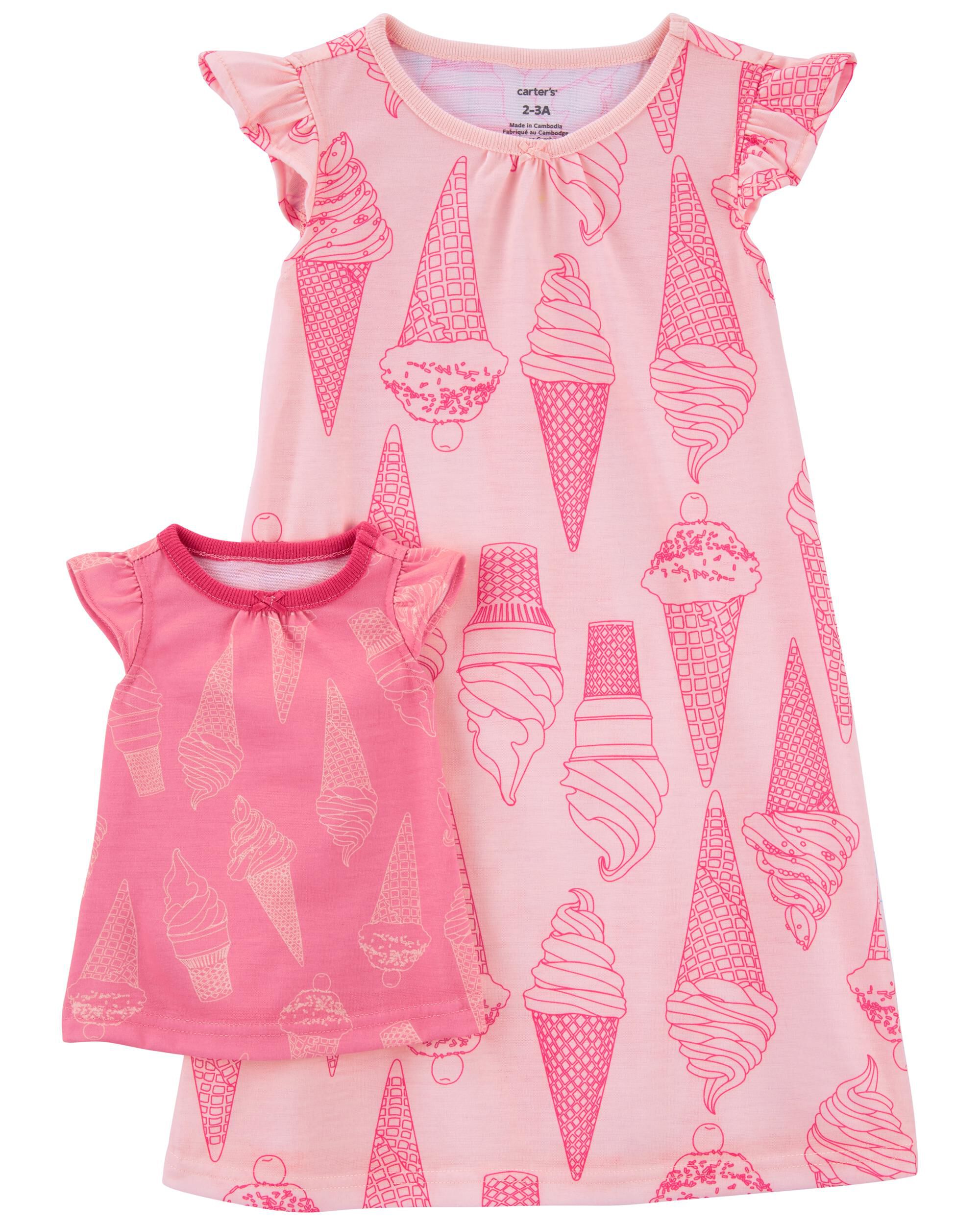 Carters girl sales and doll pajamas