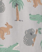 Baby 2-Pack Organic Cotton Rompers in Aussie Friends Print, image 3 of 5 slides