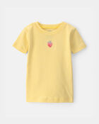 Toddler Girl Strawberry 100% Cotton Snug Fit 2-Piece Pyjama Set - Yellow, image 2 of 5 slides