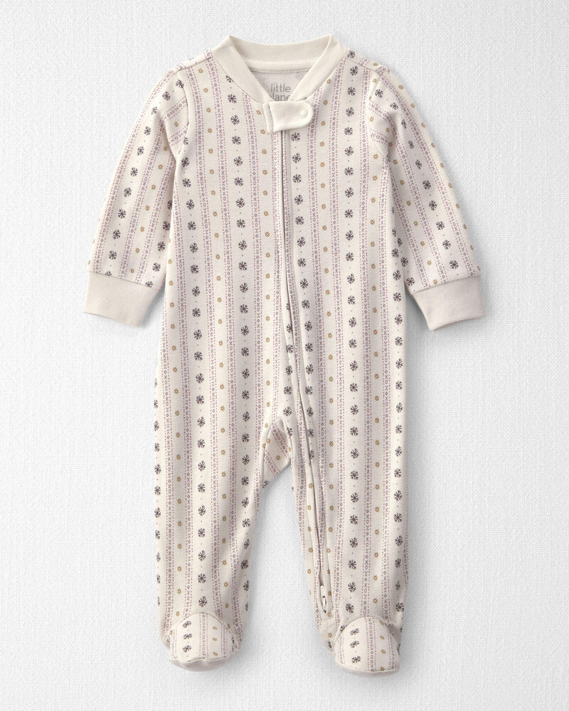 B&eacute;b&eacute; fille - Pyjama en coton biologique &agrave; motif pointelle, image 1 sur 4 diapositives