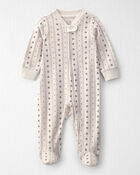 B&eacute;b&eacute; fille - Pyjama en coton biologique &agrave; motif pointelle, image 1 sur 4 diapositives