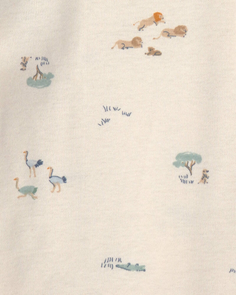 Baby Boy 4-Pack Lion Long-Sleeve Bodysuits - Blue/Grey/Ivory, image 2 of 5 slides