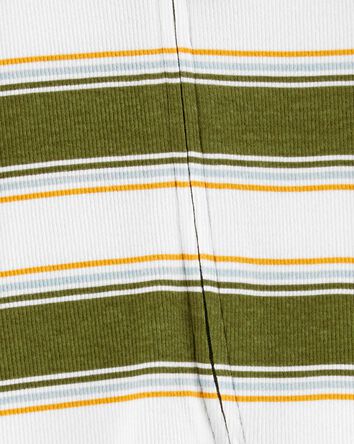 Striped 2-Way Zip Cotton Sleeper Pyjamas, 