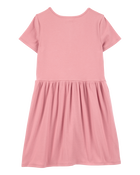Kid Solid Short-Sleeve Dress - Pink, image 2 of 4 slides