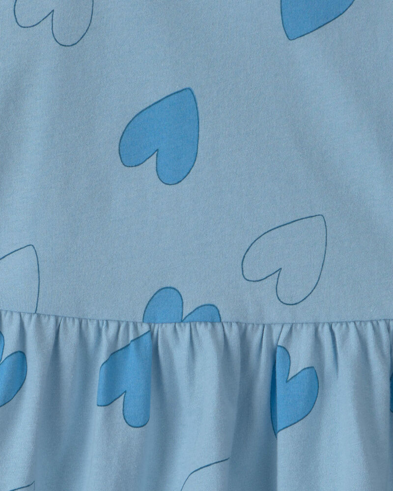 Toddler Girl Heart Short-Sleeve Dress - Blue, image 3 of 4 slides