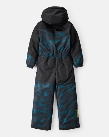 Boys 1-Piece Taslan Pacific Print Snowsuit - Black, 