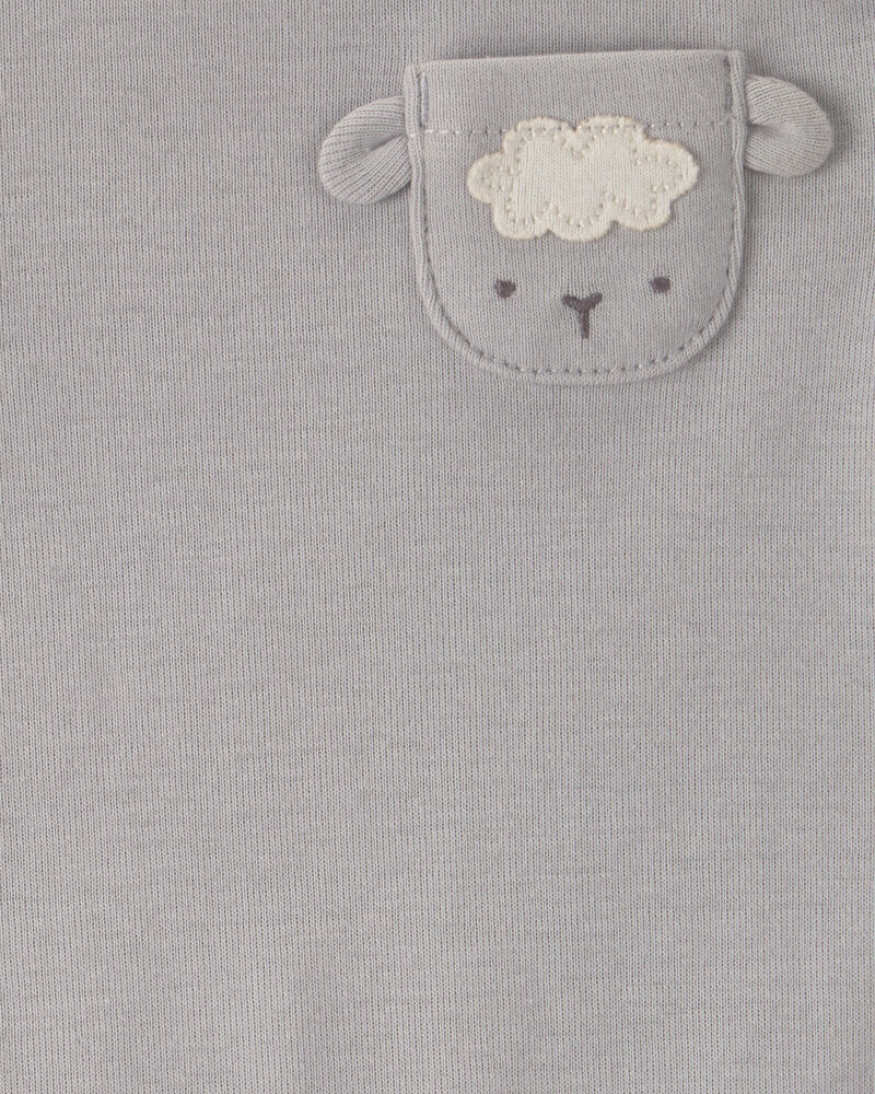 Baby 7-Pack Sheep Short-Sleeve Bodysuits - Green/Grey/Ivory, image 8 of 9 slides