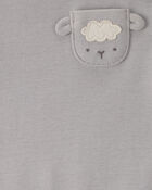 Baby 7-Pack Sheep Short-Sleeve Bodysuits - Green/Grey/Ivory, image 8 of 9 slides