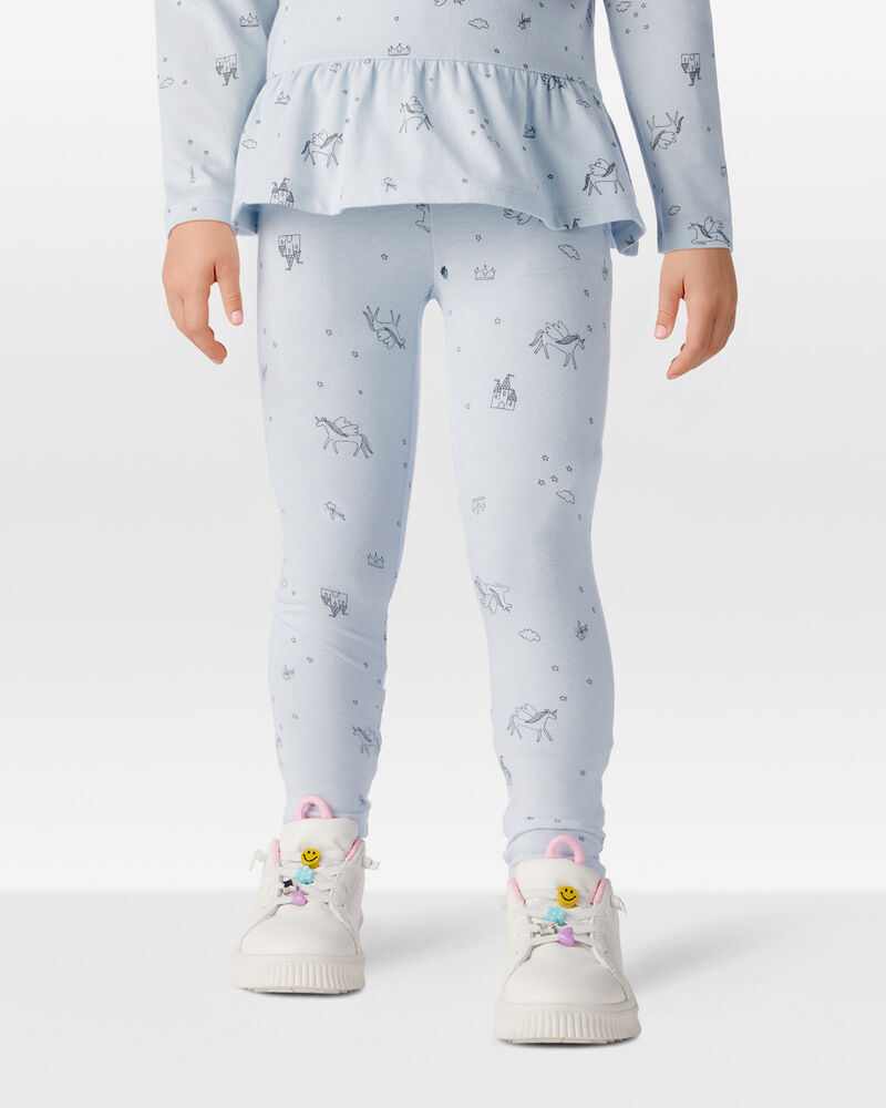 Tout-petit fille - Legging extensible en coton imprim&eacute; - Bleu, image 3 sur 5 diapositives
