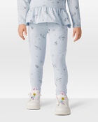 Tout-petit fille - Legging extensible en coton imprim&eacute; - Bleu, image 3 sur 5 diapositives
