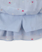 Girls Heart Valentine's Day Skort - Blue, image 2 of 4 slides