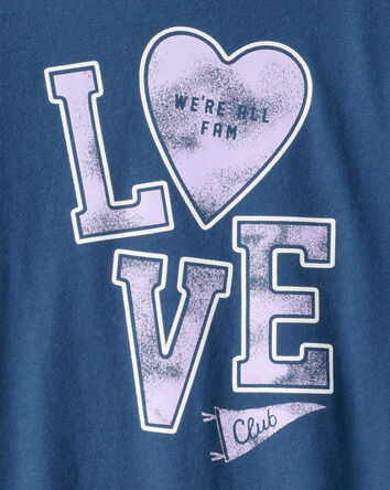 Filles - T-shirt &agrave; imprim&eacute; &agrave; manches longues Love Club - Bleu, 