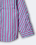 Toddler Boy Button-Down Long-Sleeve Shirt in Stripes - Blue/Purple, image 2 of 2 slides
