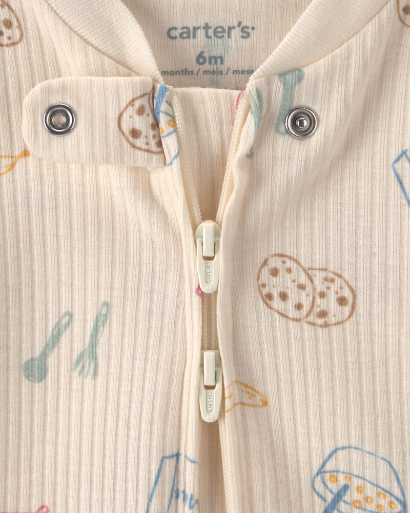 Baby Breakfast Snug Fit Sleeper - Ivory, image 2 of 4 slides