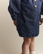 Toddler Girl Puff-Sleeve Denim Dress - Blue, image 3 of 8 slides