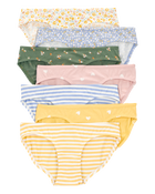 Emballage de 7 sous-vêtements bikini extensibles à fleurs et cœurs, image 1 sur 2 diapositives