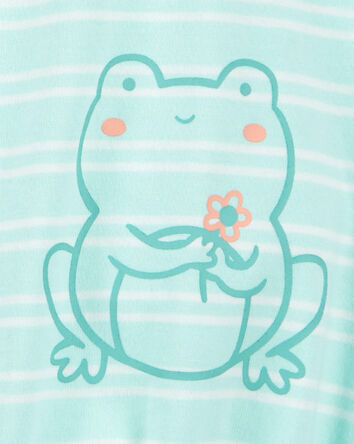 Bébé Barboteuse en coton rayé à imprimé de grenouille, 