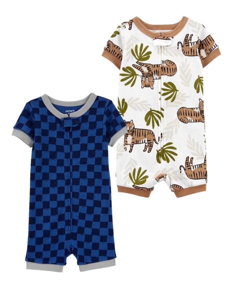 Multi Baby 2 Pack 100 Snug Fit Cotton Romper PJs Carter s Oshkosh Canada
