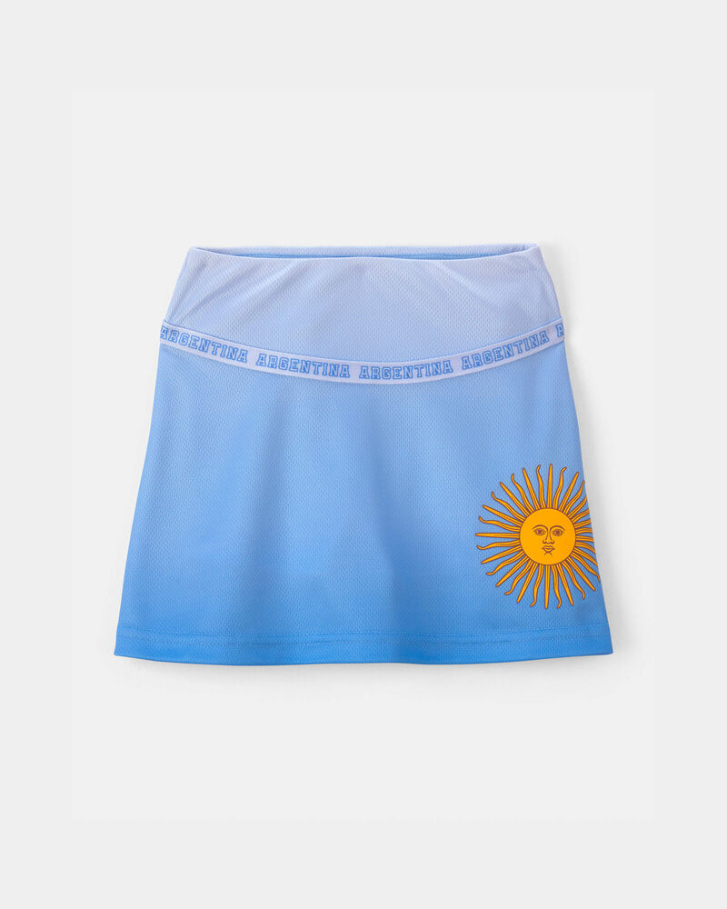 Ensemble 2 pi&egrave;ces chandail de soccer et jupe-short Umbro de l&rsquo;Argentine pour toute-petite - Bleu clair/Blanc, image 5 sur 9 diapositives