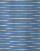 Boys Striped Long-Sleeve Henley T-Shirt - Blue, image 2 of 3 slides