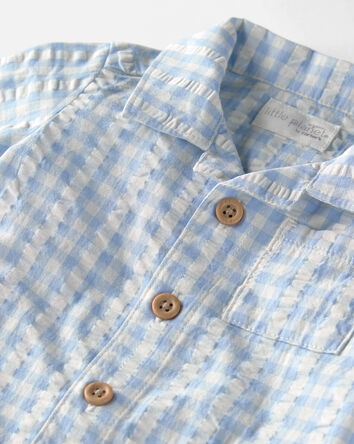 Baby Boy Gingham Romper Made with Organic Cotton, 