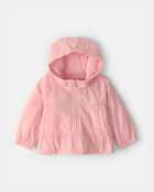 Baby Girl Mid Weight Pink Peplum Jacket- Pink, image 1 of 3 slides