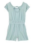 Kid Ribbed Textured Romper - Green, image 3 of 4 slides