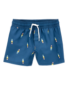 Toddler Surfboard-Print Pull-On Swim Trunks, image 1 of 4 slides