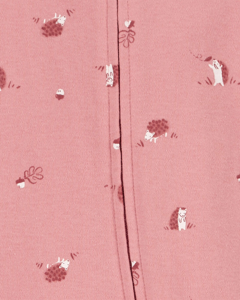 Baby Hedgehog 2-Way Zip Cotton Footie Sleeper Pyjamas, image 2 of 4 slides