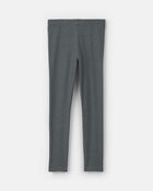 Girls Pull-On Stretch Rib Leggings - Grey, image 2 of 4 slides