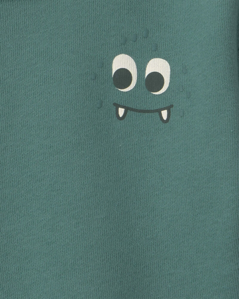 Baby Boy Cozy Monster Fleece Pullover Sweatshirt - Green, image 3 of 5 slides