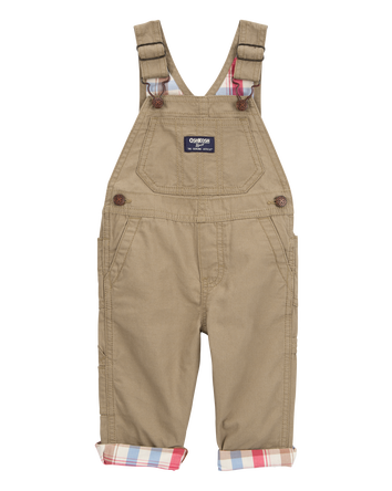 Baby Solid Canvas Overalls - Brown, 