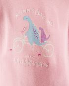 Baby Girl Dinosaur Print Cotton Long-Sleeve Tee & Pant Set - Pink/White, image 2 of 5 slides