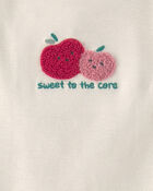 Baby Girl 2-Piece Apple Long-Sleeve Bodysuit & Pant Set - Cream/Pink, image 4 of 6 slides