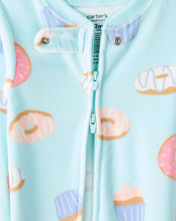 B&eacute;b&eacute; fille - Pyjamas en une pi&egrave;ce &agrave; manches longues ajust&eacute;s DreamPlush Donuts - Bleu, 