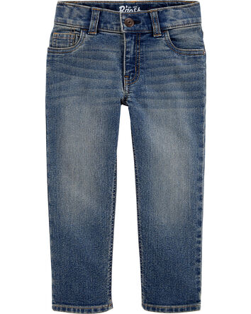 Classic Jeans In Tumbled Medium Faded Wash, 