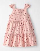Baby Girl Organic Cotton Floral Tiered Dress, image 1 of 6 slides