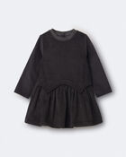 Toddler Girl Long-Sleeve Drop-Waist Dress &ndash; Dark Grey, image 1 of 2 slides