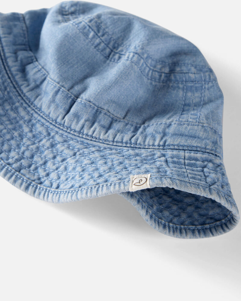 Toddler Organic Cotton Chambray Bucket Hat, image 2 of 3 slides