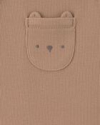 Baby 2-Piece Bear Long-Sleeve Overall Set - Brown, image 4 of 6 slides