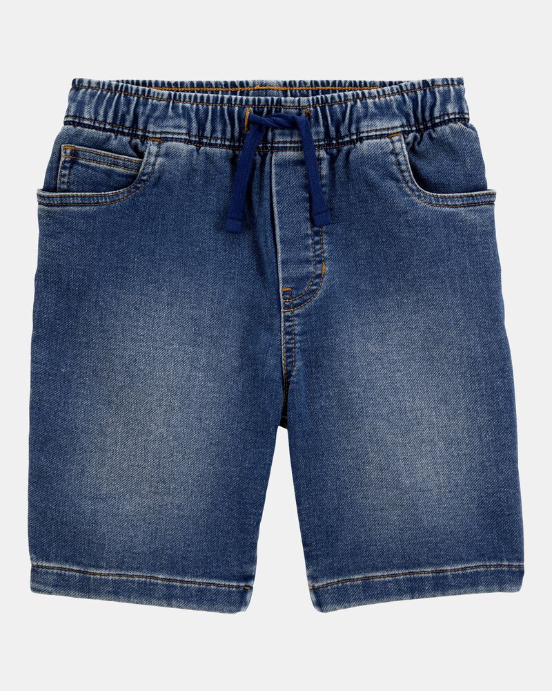 Kid Pull-On Denim Shorts - Navy, image 1 of 5 slides