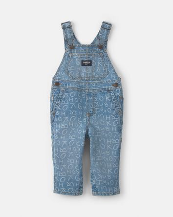 Baby Alphabet Overalls - Light Wash, 