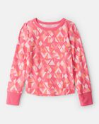 Girls Active Rib Long-Sleeve Top - Coral, image 1 of 3 slides