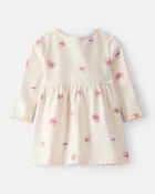 Baby Girl DayDream Fleece Valentine's Day Hearts Knit Dress - Ivory, image 2 of 4 slides
