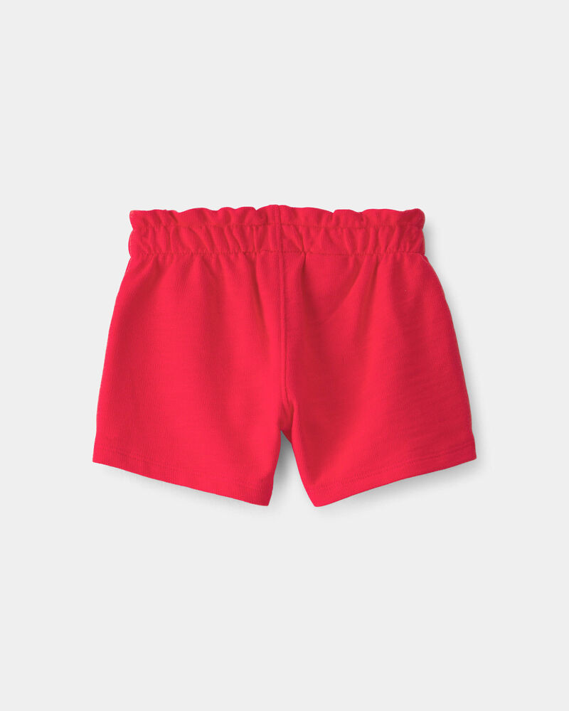 Baby Girl French Terry Shorts - Red, image 2 of 4 slides