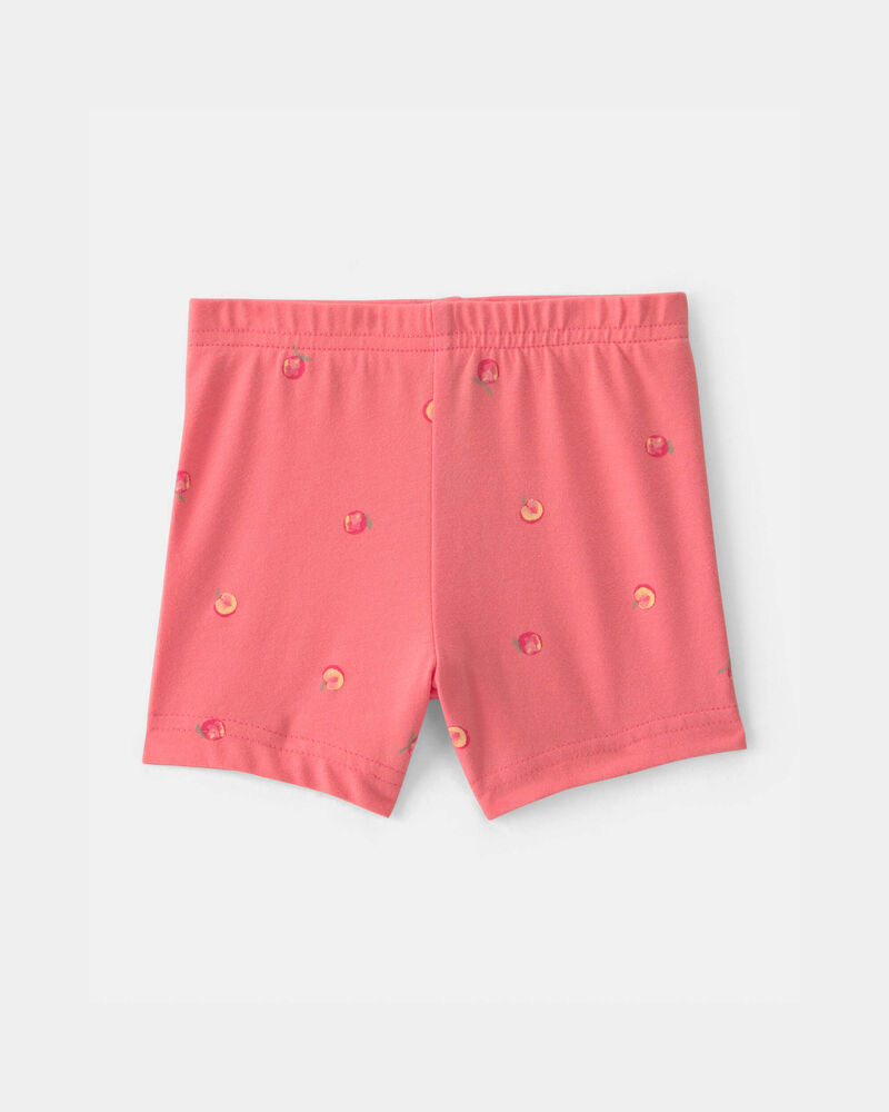 Baby Girl Peach Bike Shorts - Coral, image 2 of 4 slides