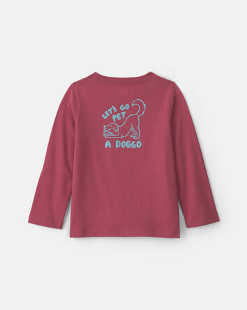 Toddler Boy 'Let's Go Pet A Doggo' Long-Sleeve Graphic Tee - Burgundy, 