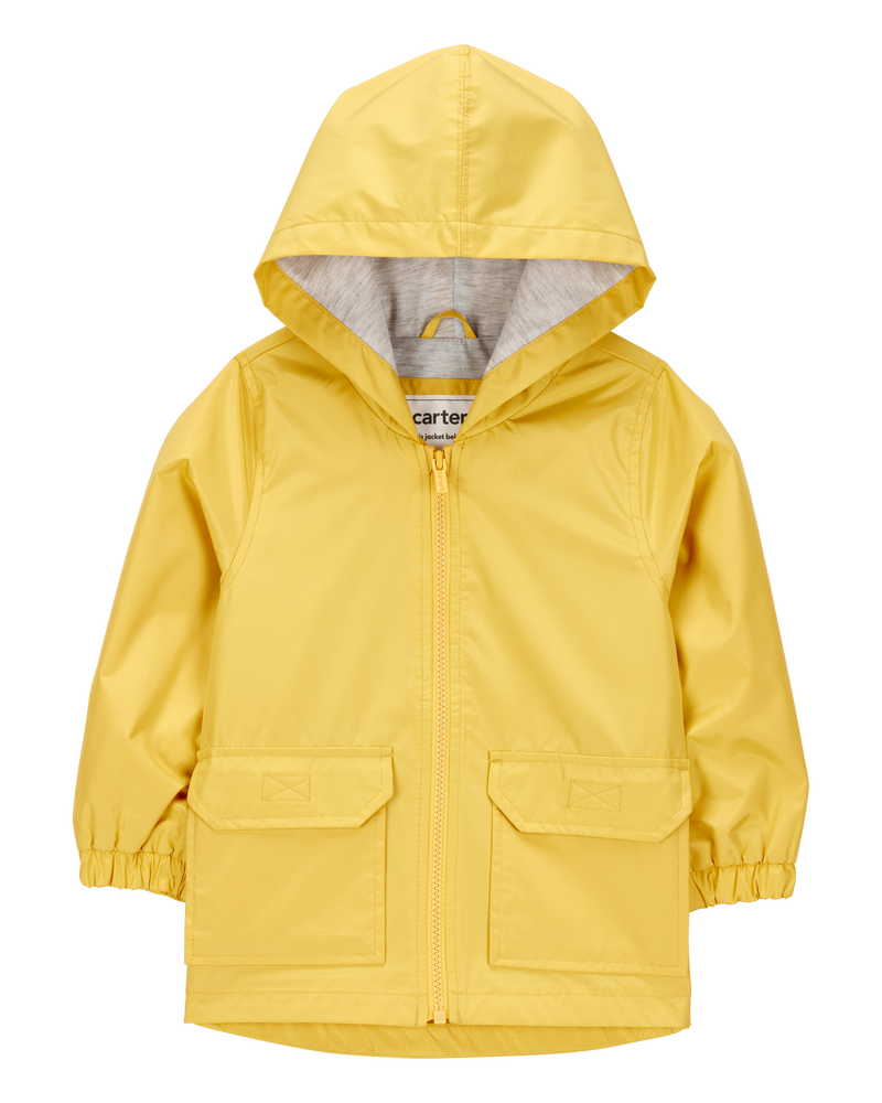 Toddler Boy Solid Rain Jacket - Yellow, image 1 of 3 slides